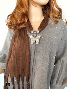 SCARF, BUTTERFLY PENDANT SCARF, BUTTERFLY PENDANT